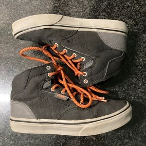 Gray & Orange Sturdy High Top Vans